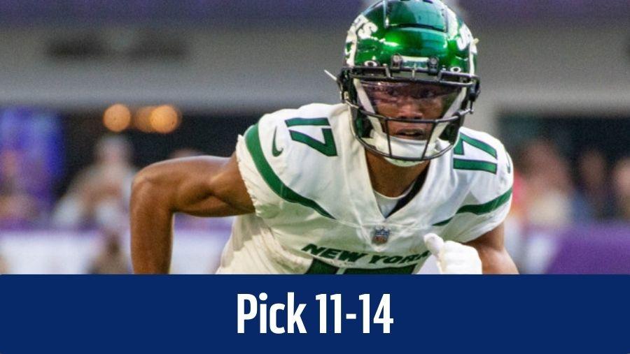 Garrett Wilson can be a key piece of your 14-team draft strategy for fantasy football if you draft late in Round 1 in 2024.