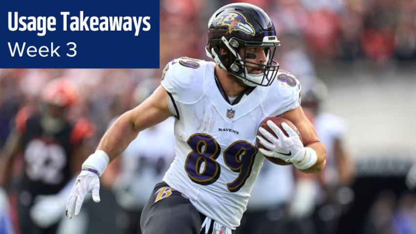 Mark Andrews' disappearance headlines our Week 3 usage takeaways