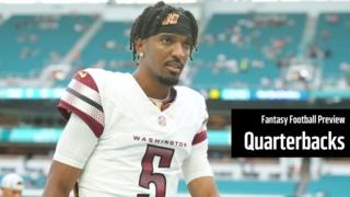 The Week 12 Fantasy Football Quarterback Preview features Jayden Daniels 