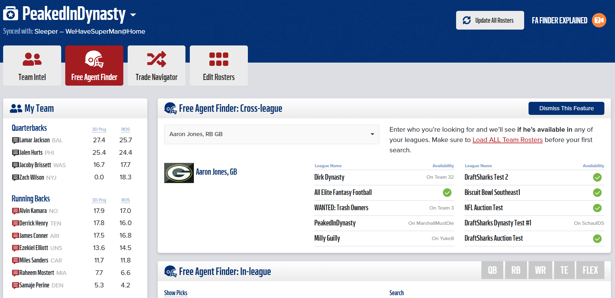 Free Agent Finder