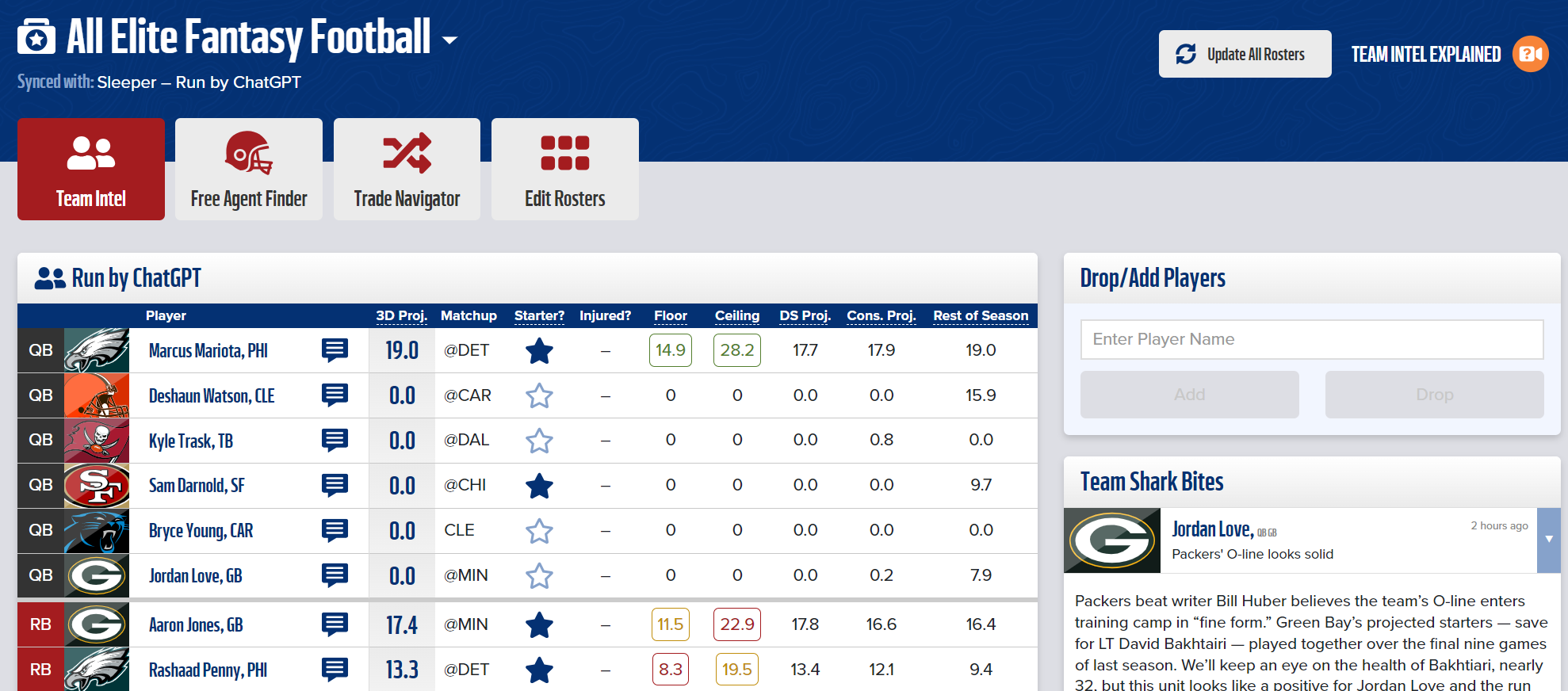 Dynasty Team Analyzer